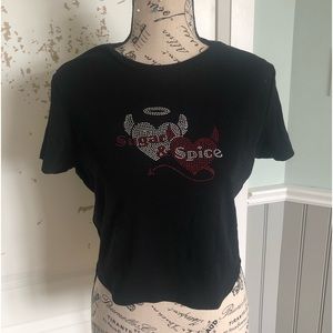 Black garage baby tee size XL
